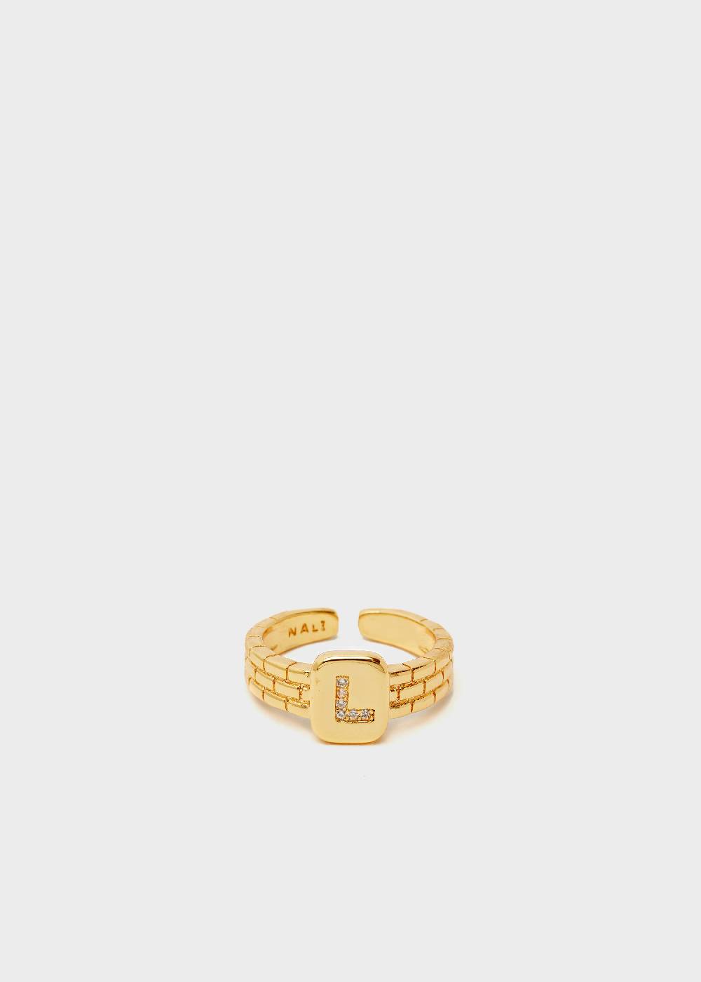Nalí THIN RING WITH L LETTER IN ZIRCONS Outlet
