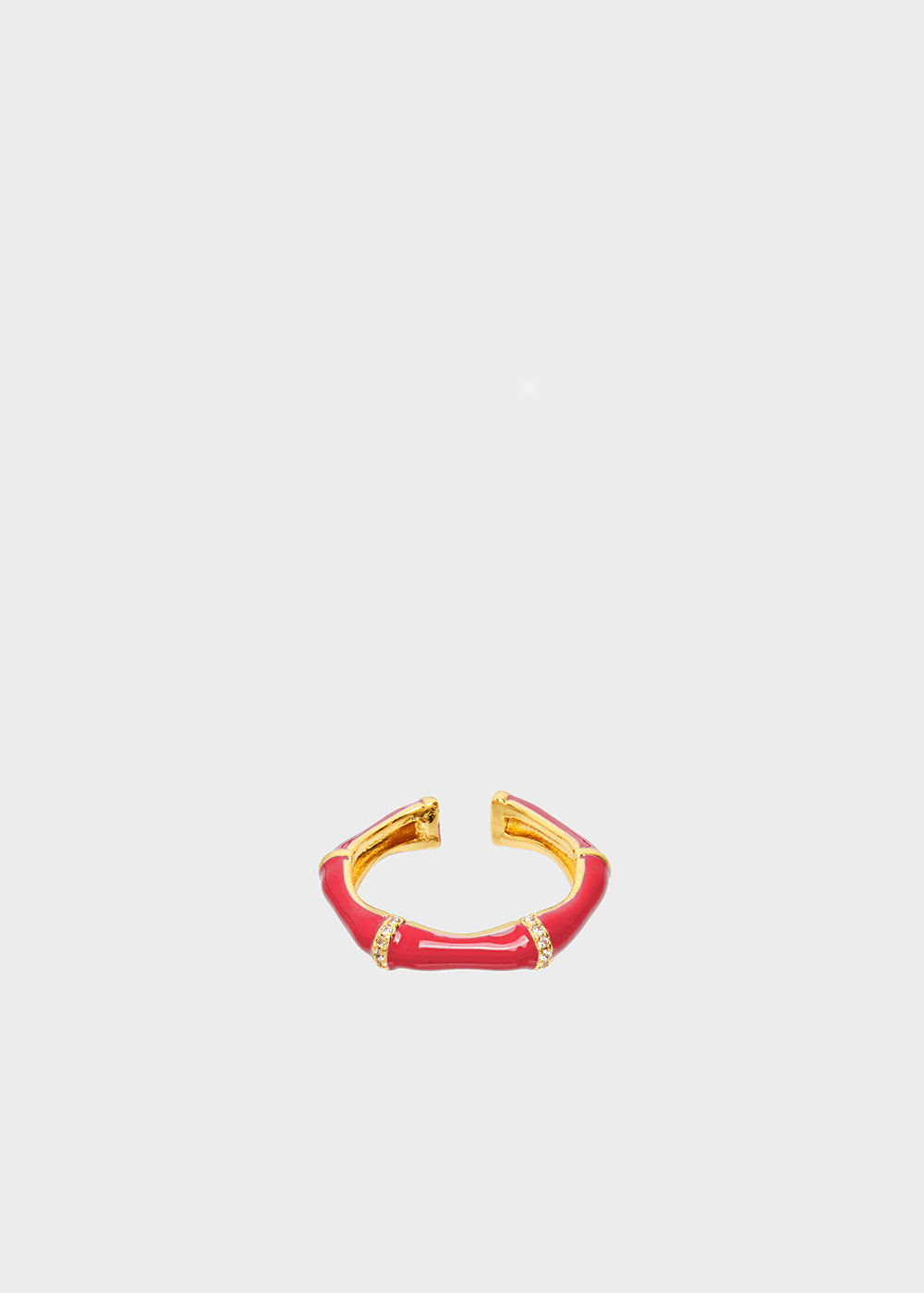 Nalí MERY ENAMEL RING FUSHIA WITH CRYSTALS In Vendita
