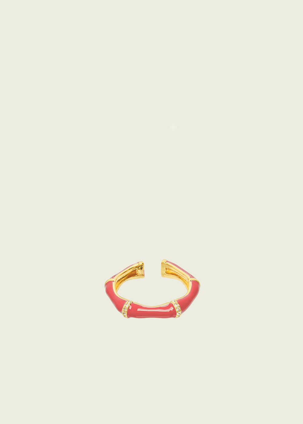 Nalí MERY ENAMEL RING FUSHIA WITH CRYSTALS In Vendita