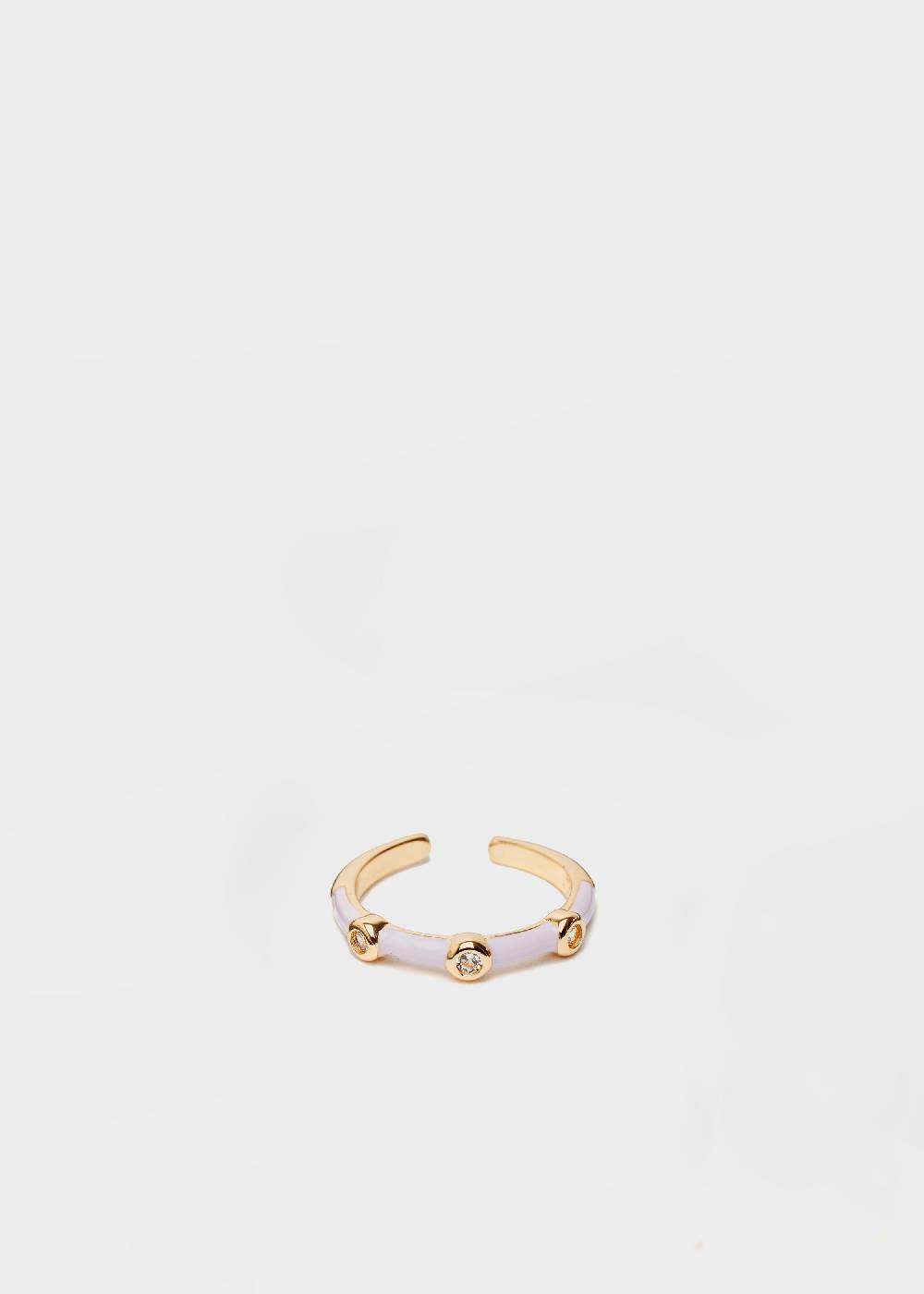Nalí DEVON ENAMEL RING LILAC WITH ZIRCONS Saldi