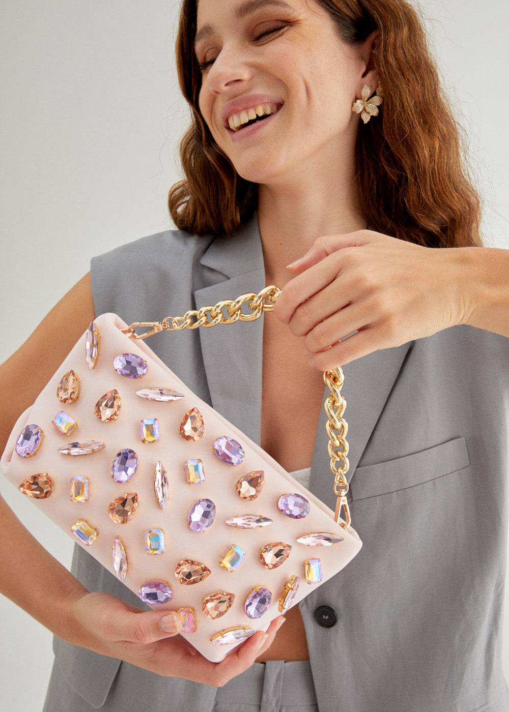 Nalí ANGIE BAG IN NEOPRENE W/ STONES + COLORS Spedizione Gratuita