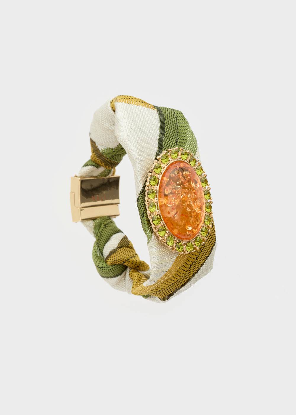 Nalí FABRIC BRACELET W/ ORANGE OVAL ELEMENT I Più Venduti