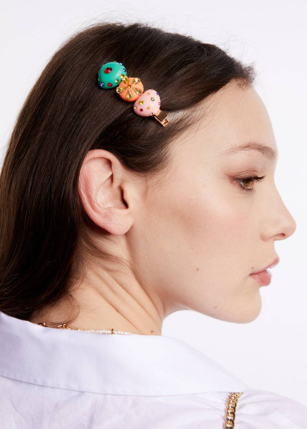 Nalí MULTICOLOR RESIN HAIR BARRETTE Vendite Flash