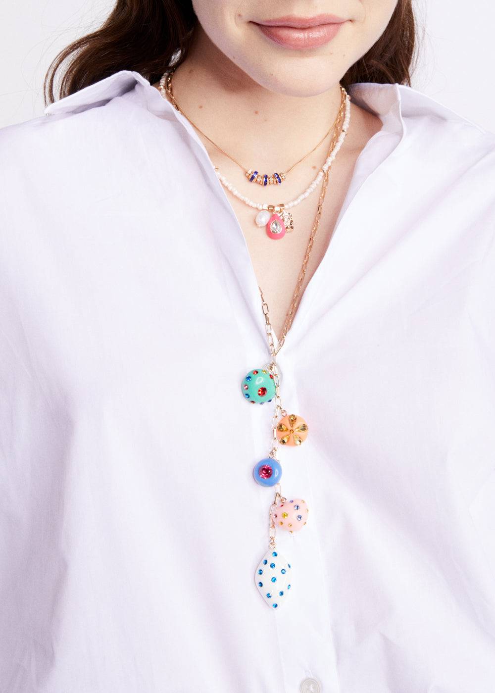 Nalí LONG NECKLACE W/ RESIN MULTICOLOR ELEMENTS Negozio