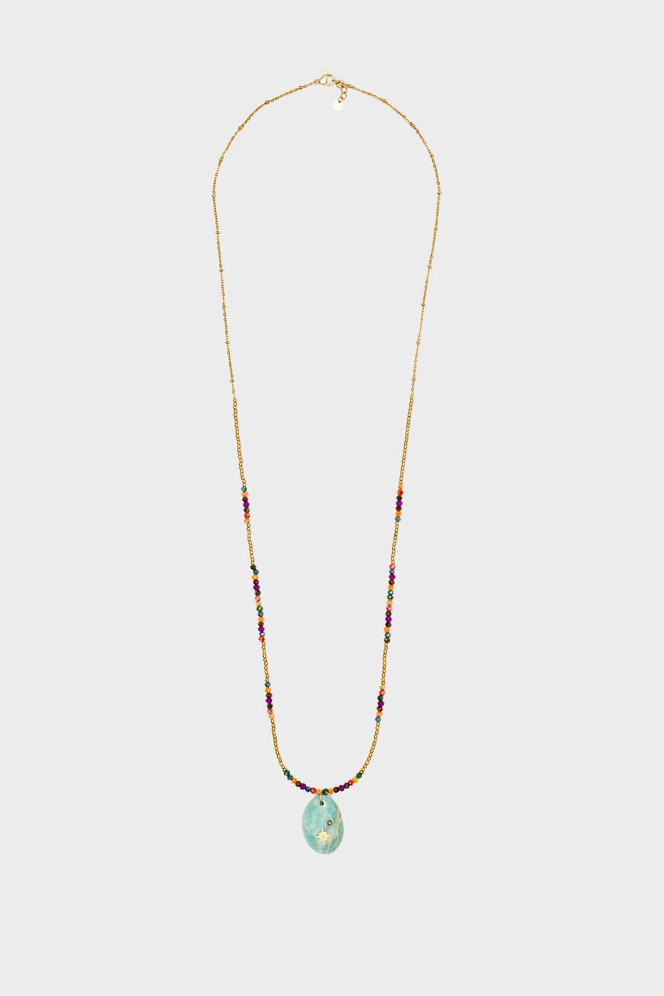 Nalí S.STEEL NECKLACE W/ TURQUOISE NAT. STONE Qualità