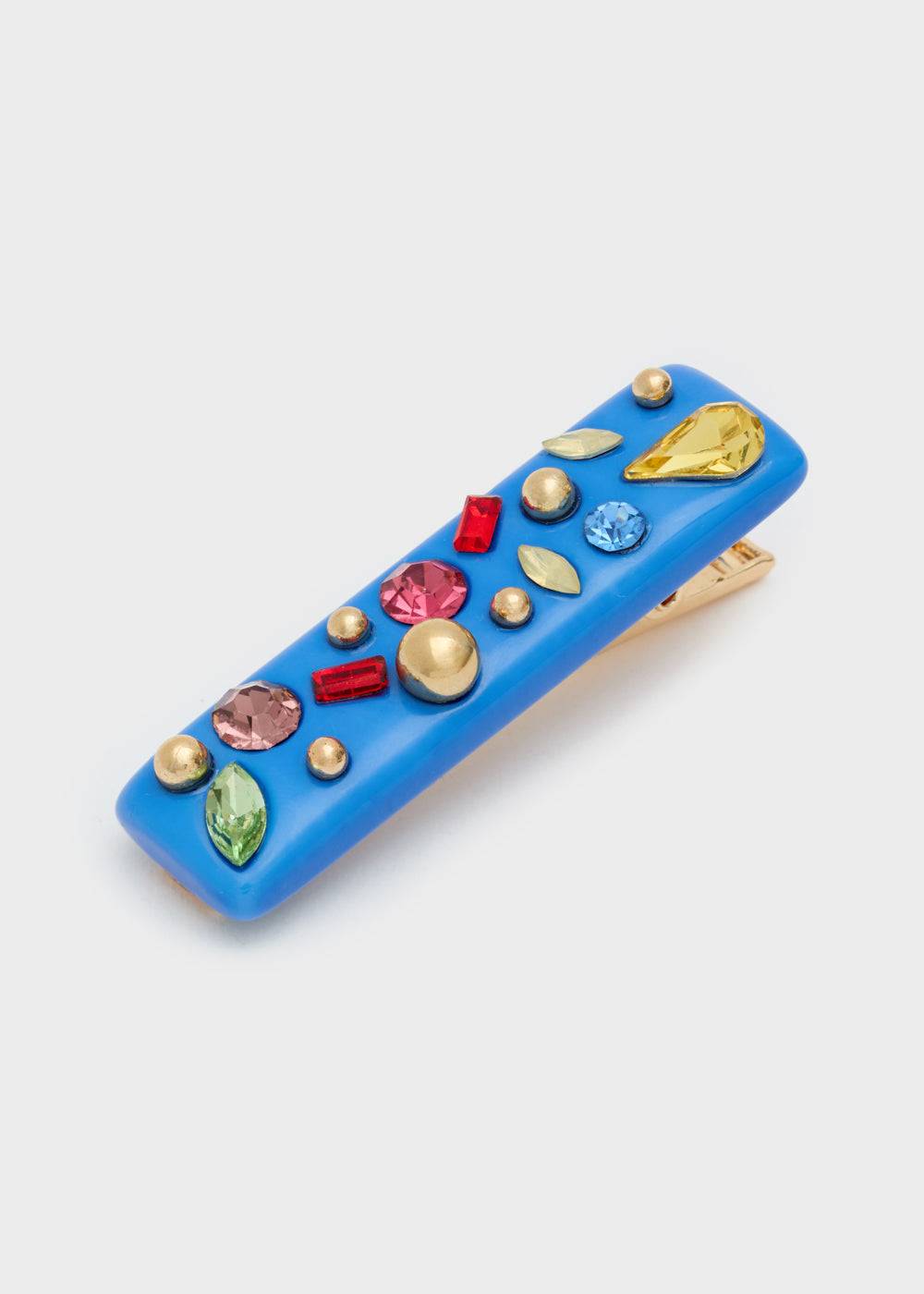 Nalí BLUE RESIN HAIR BARRETTE W/ STONES Vendita