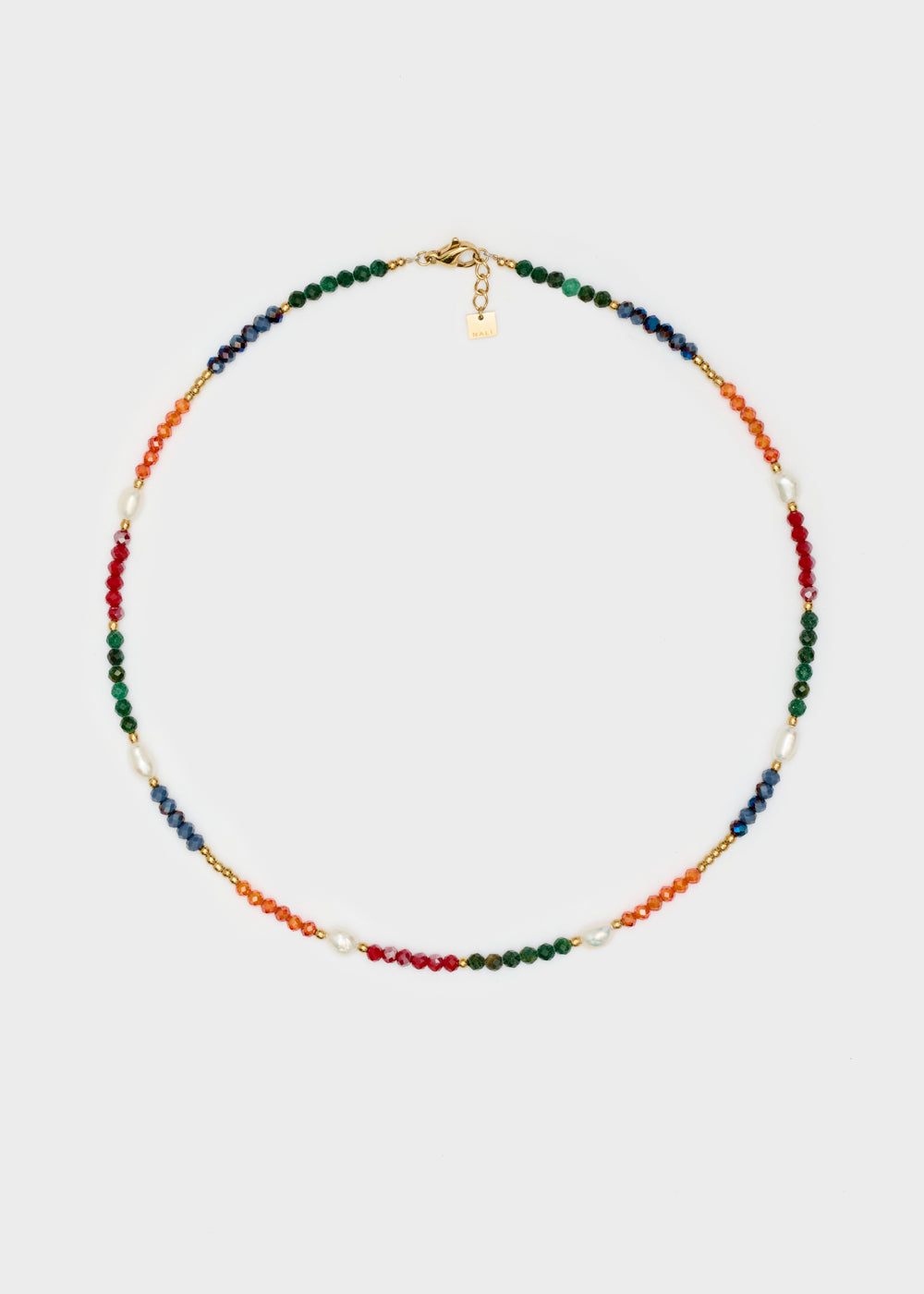 Nalí S.STEEL NECKLACE W/ NATURAL STONES MULTI Acquista Ora