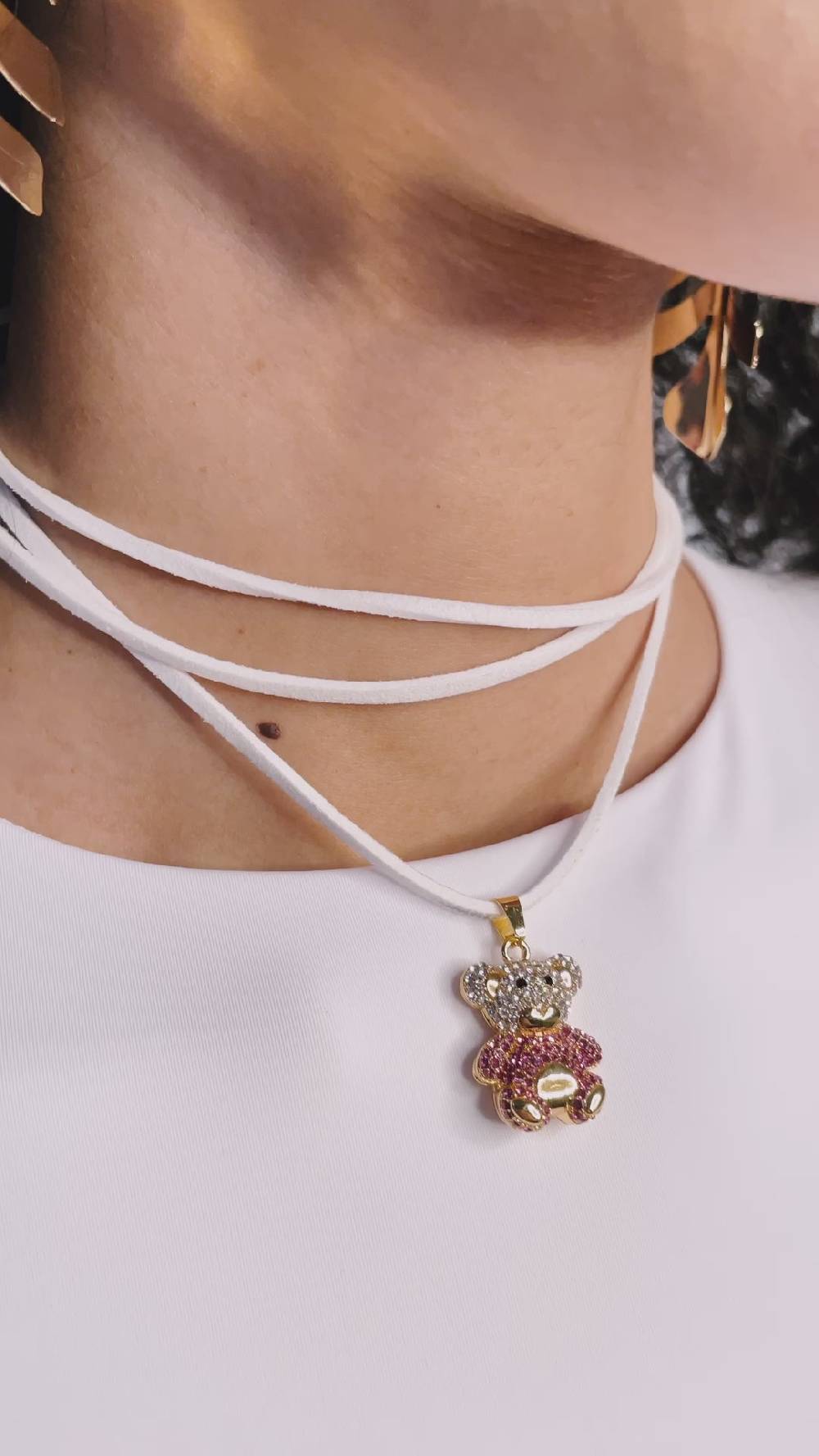 Nalí TEDDY NECKLACE SET W/ FUCHSIA TEDDY CHARM Shopping Online