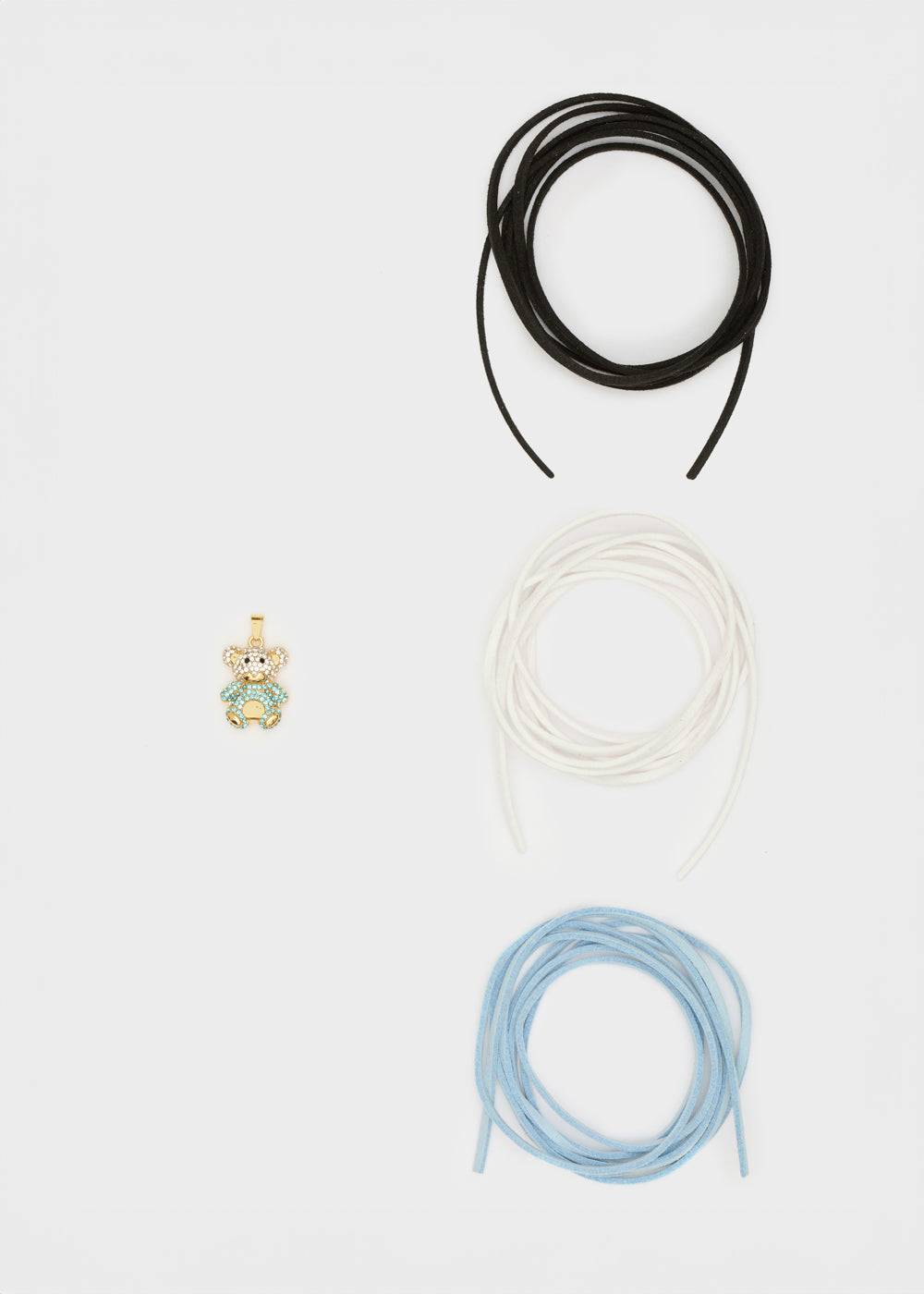 Nalí TEDDY NECKLACE SET W/ L.BLUE TEDDY CHARM Affare Del Giorno