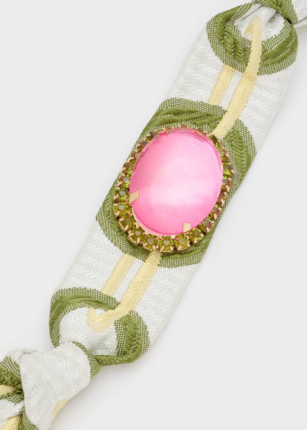 Nalí FABRIC BRACELET W/ OVAL FUCHSIA ELEMENT Novità