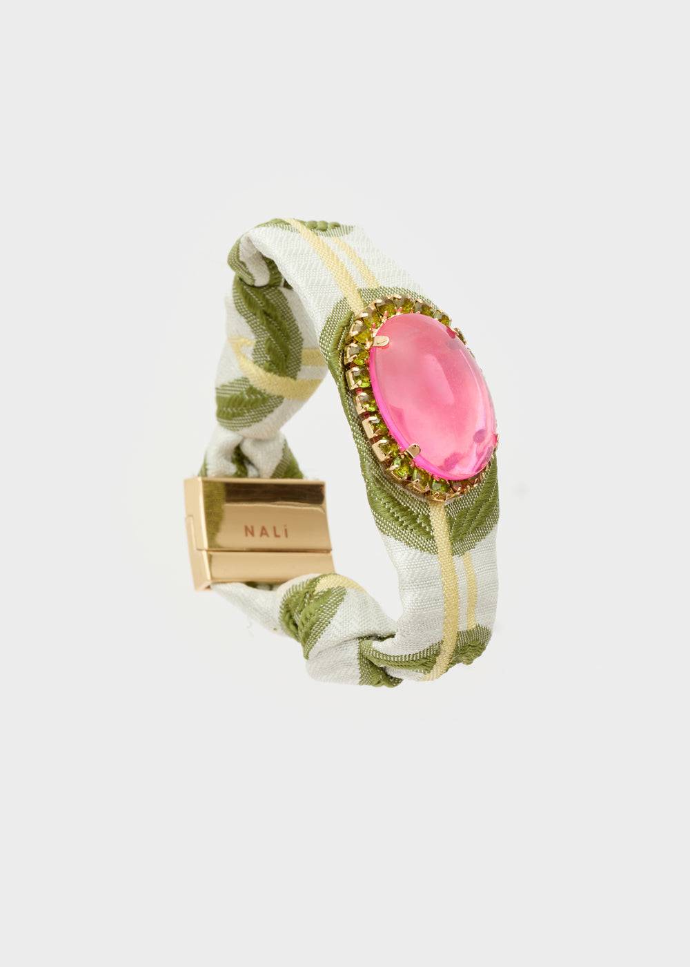 Nalí FABRIC BRACELET W/ OVAL FUCHSIA ELEMENT Novità