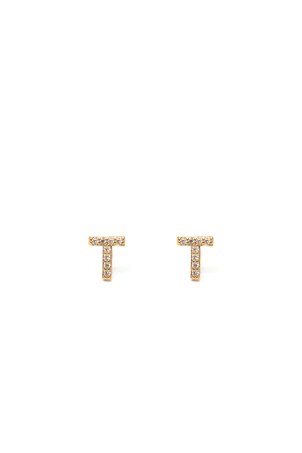 Nalí CRYSTAL STUD EARRINGS LETTER GOLD + LETTERS Hotsell