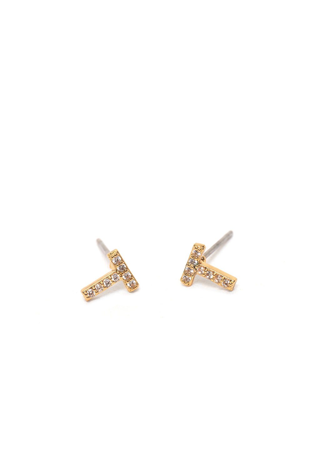 Nalí CRYSTAL STUD EARRINGS LETTER GOLD + LETTERS Hotsell
