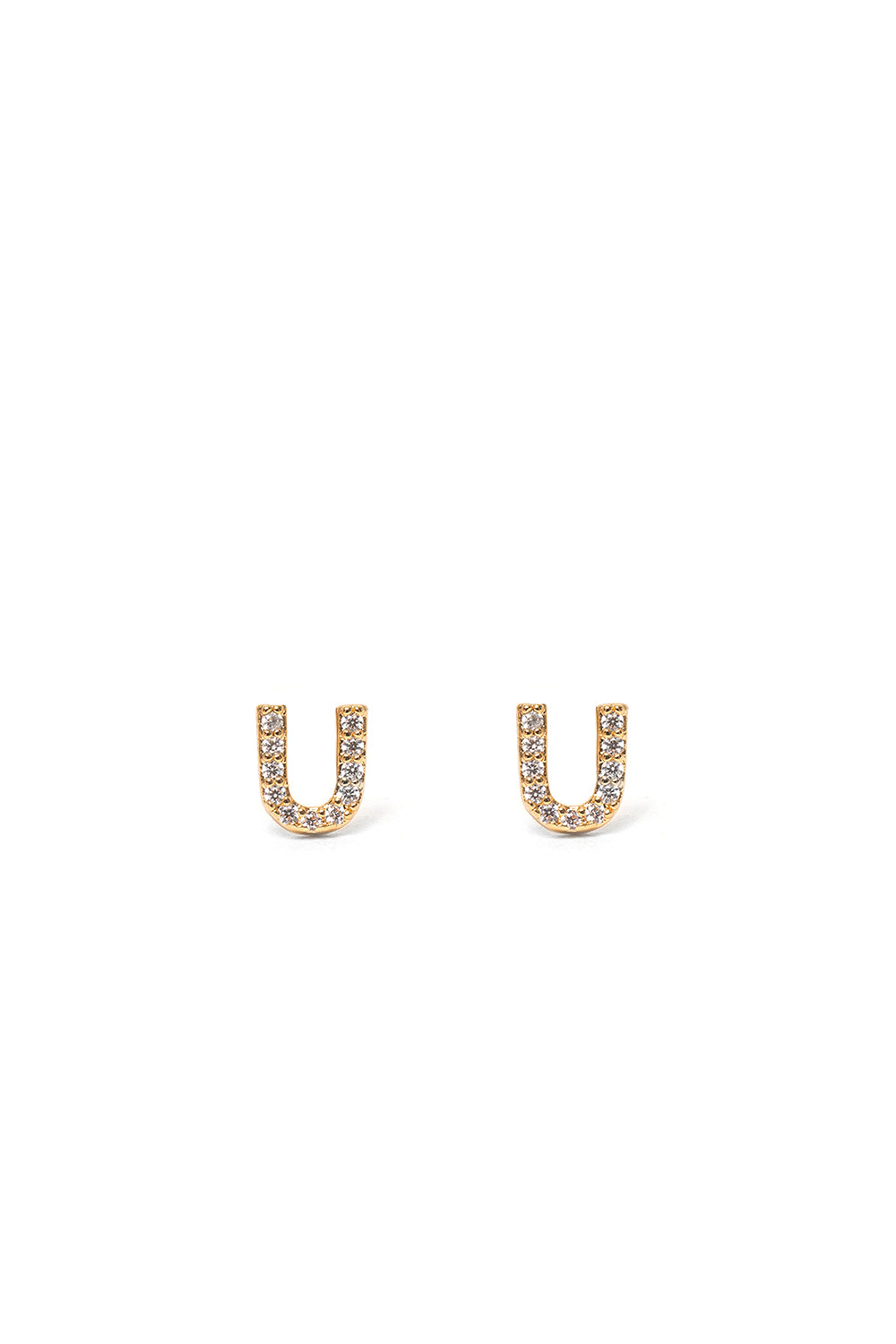 Nalí CRYSTAL STUD EARRINGS LETTER GOLD + LETTERS Hotsell