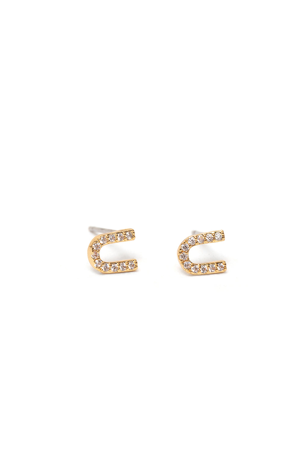 Nalí CRYSTAL STUD EARRINGS LETTER GOLD + LETTERS Hotsell