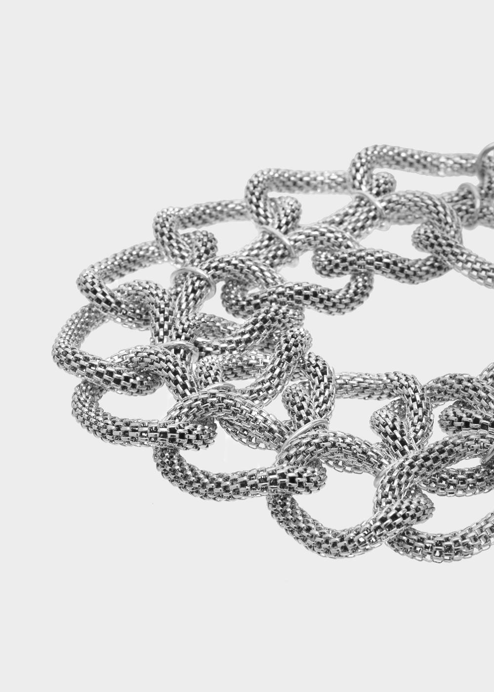 Nalí DIDI STAIN. STEEL DOUBLE CHAIN BRACELET SILVER In Saldo