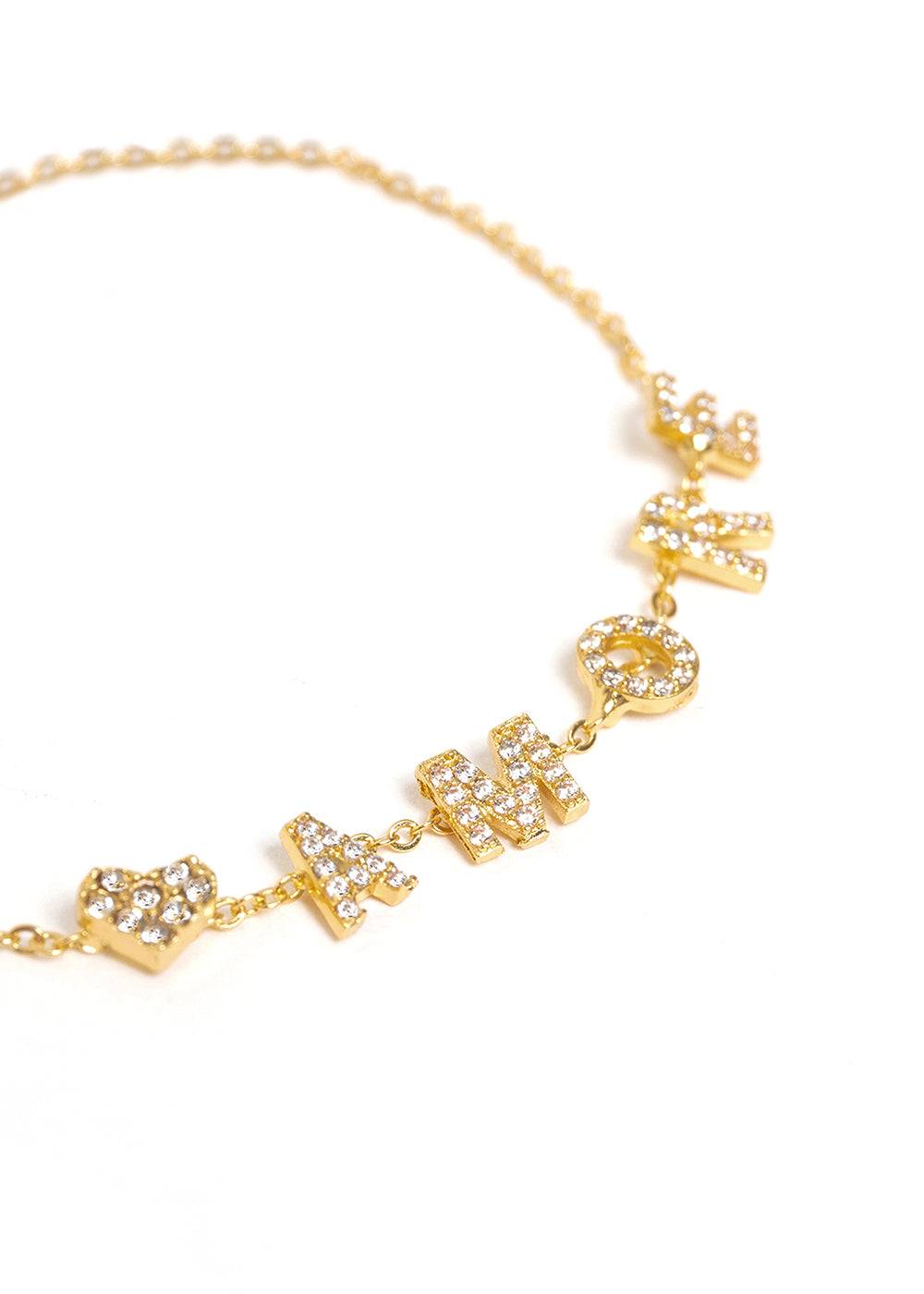 Nalí LOVE & HEART CRYSTAL BRACELET Nuovo
