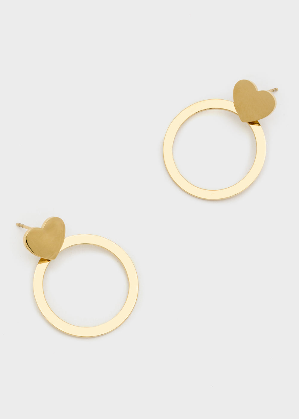Nalí 14KT GOLD PLA. S.STEEL HOOP+HEART EARRINGS Promozione