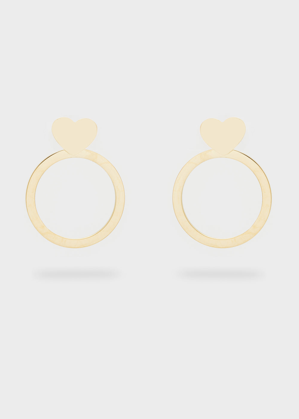Nalí 14KT GOLD PLA. S.STEEL HOOP+HEART EARRINGS Promozione