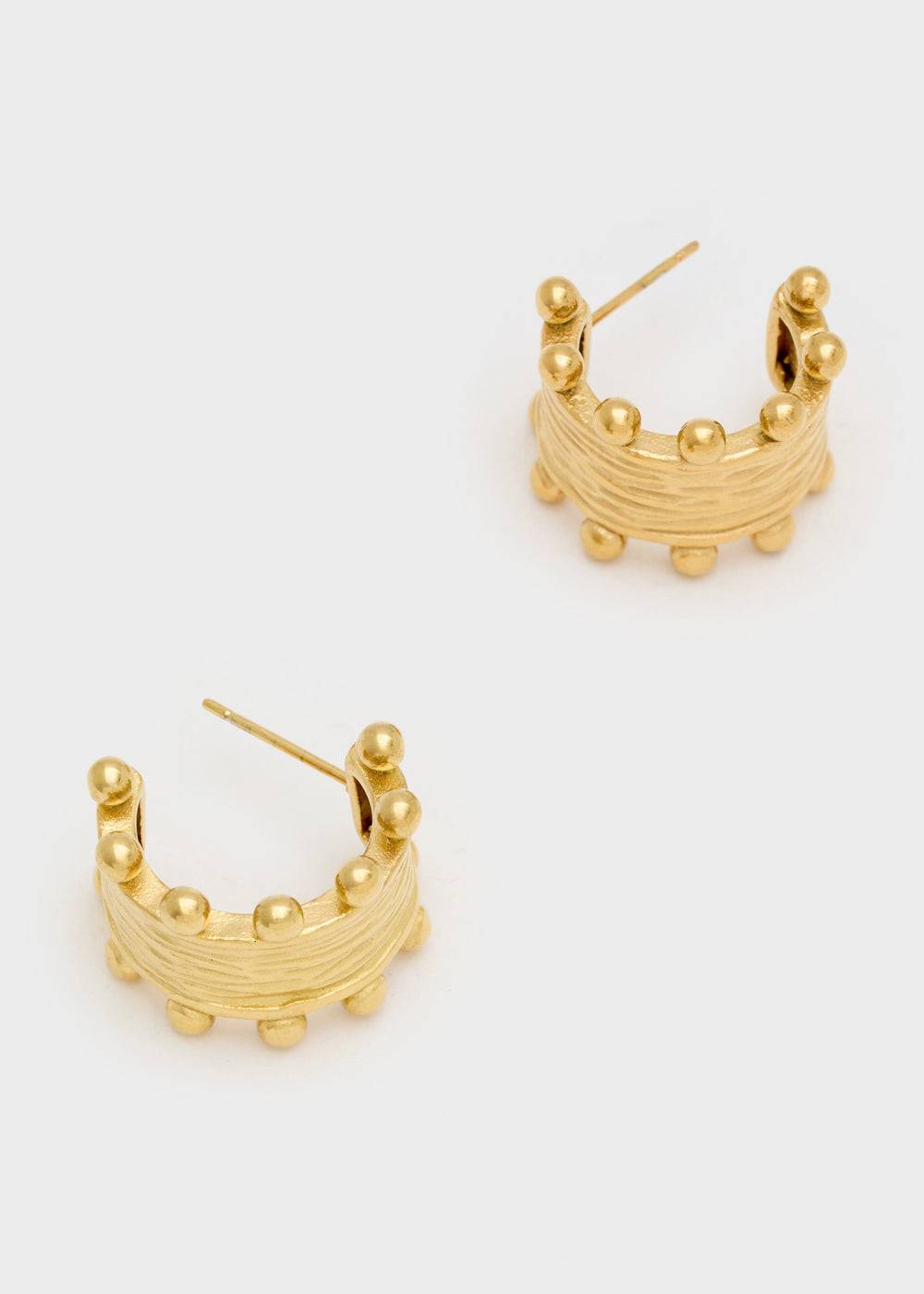 Nalí S.STEEL EARRINGS IN GOLD W/ SPHERES Spedizione Gratuita