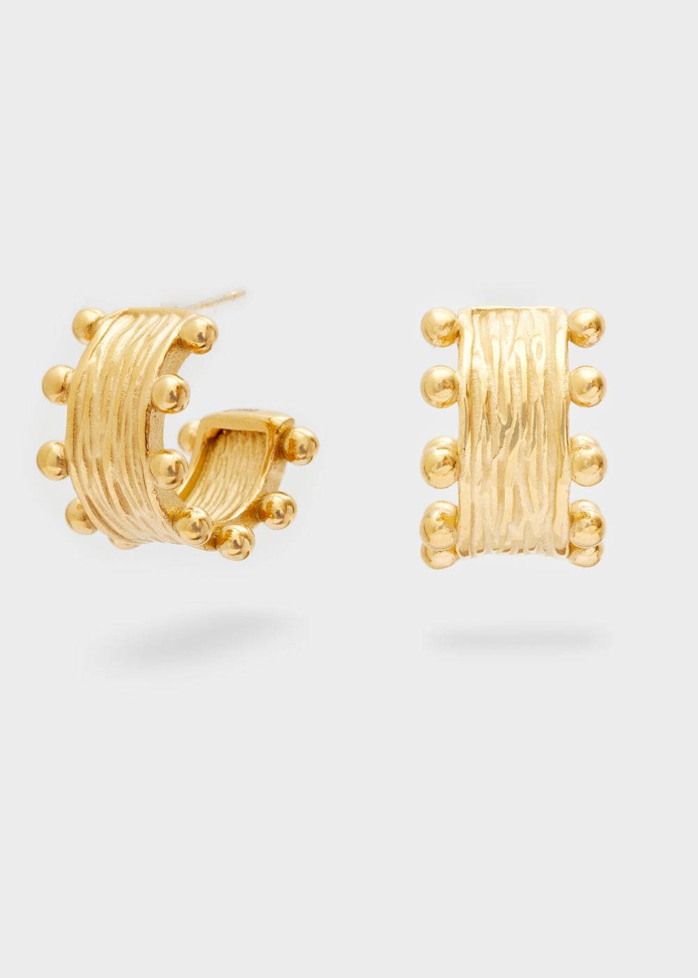 Nalí S.STEEL EARRINGS IN GOLD W/ SPHERES Spedizione Gratuita