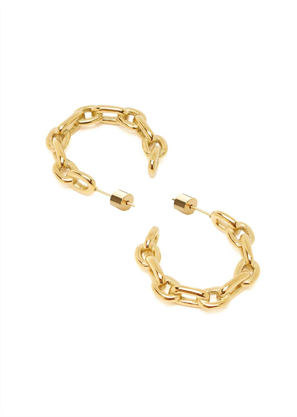 Nalí CHAIN HOOP EARRINGS STAIN. STEEL. 18K GOLD PLATED Acquista Ora
