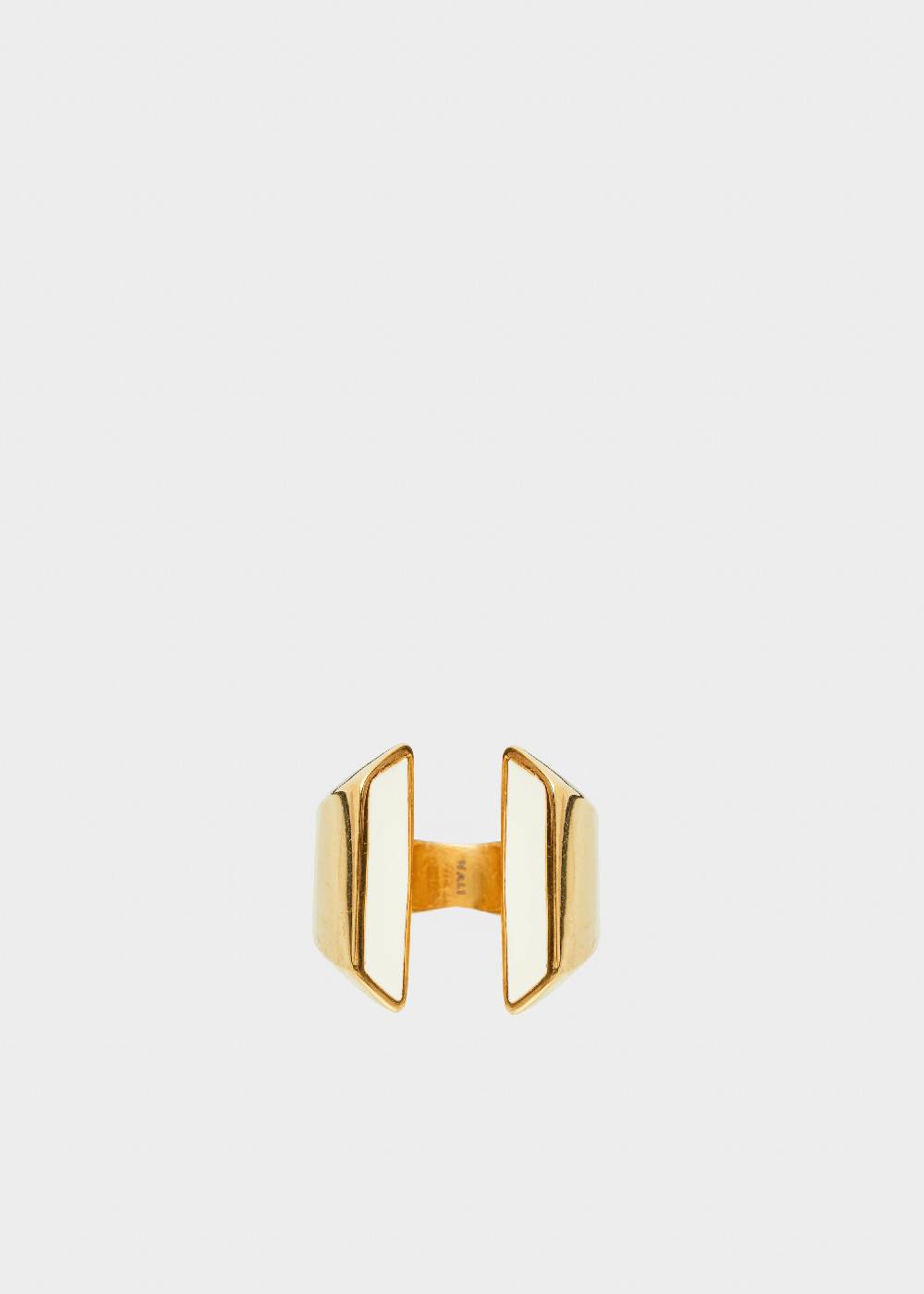 Nalí STAIN. STEEL ARYS ENAMEL RING IN WHITE Affare Del Giorno