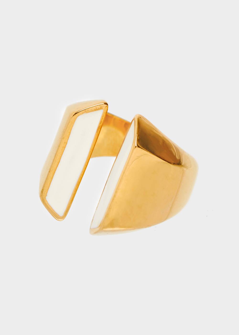 Nalí STAIN. STEEL ARYS ENAMEL RING IN WHITE Affare Del Giorno