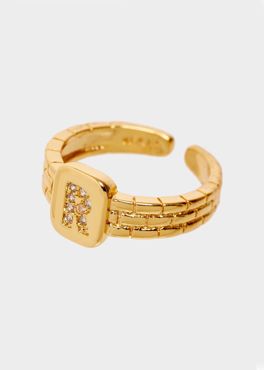 Nalí THIN RING WITH R LETTER IN ZIRCONS Novità