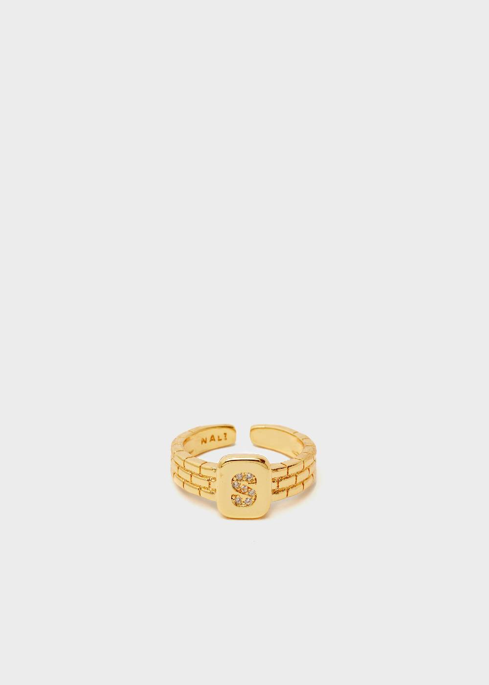 Nalí THIN RING WITH S LETTER IN ZIRCONS Presa