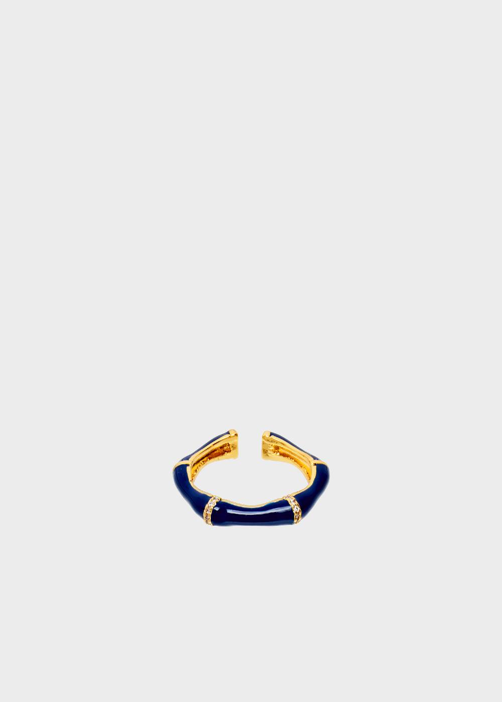 Nalí MERY ENAMEL RING BLU WITH CRYSTALS Sconto