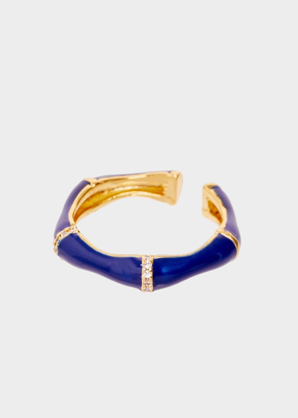 Nalí MERY ENAMEL RING BLU WITH CRYSTALS Sconto