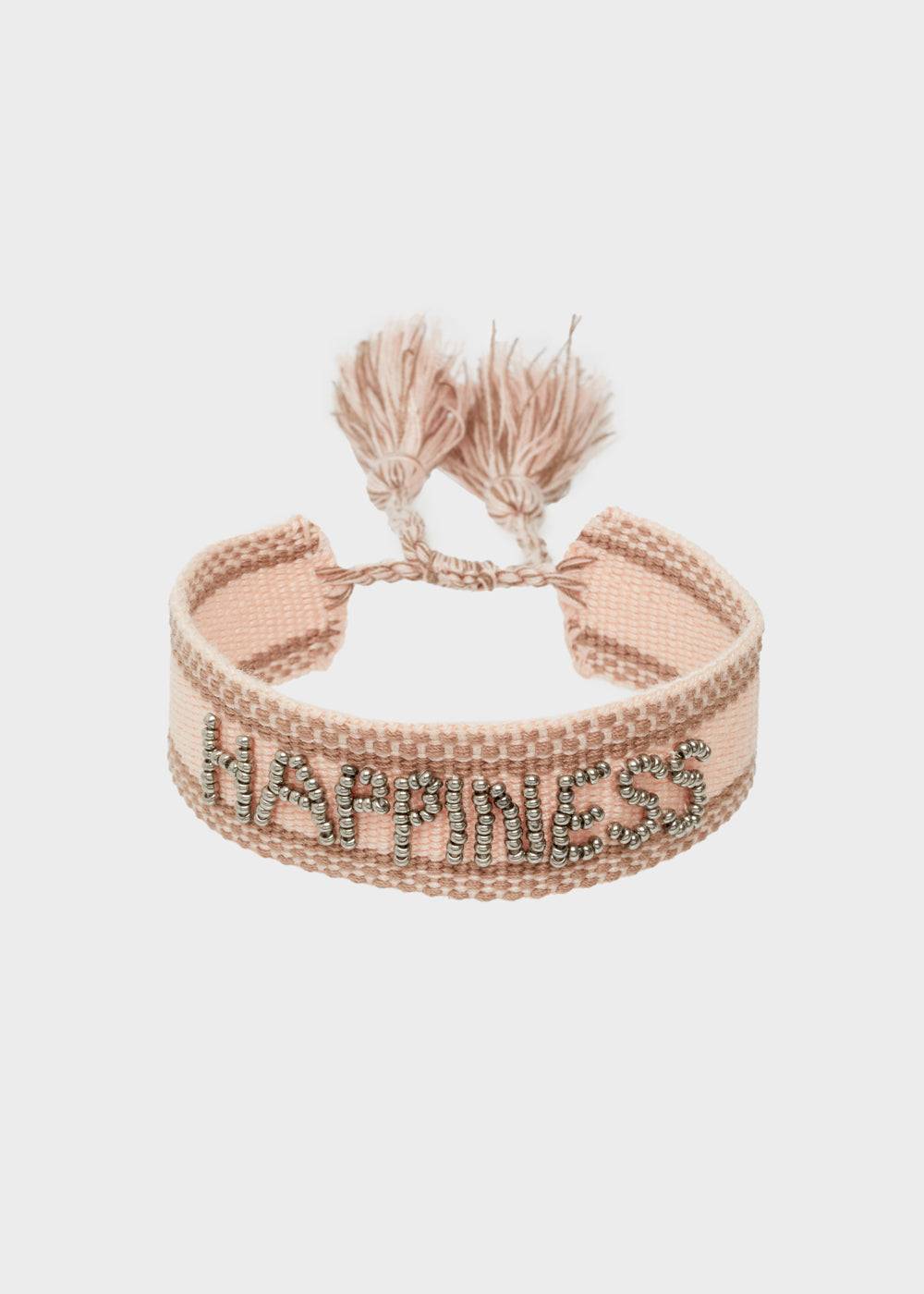 Nalí GIOIA FABRIC BRACELET WITH BEADS PINK In Vendita