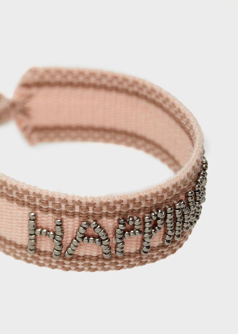 Nalí GIOIA FABRIC BRACELET WITH BEADS PINK In Vendita