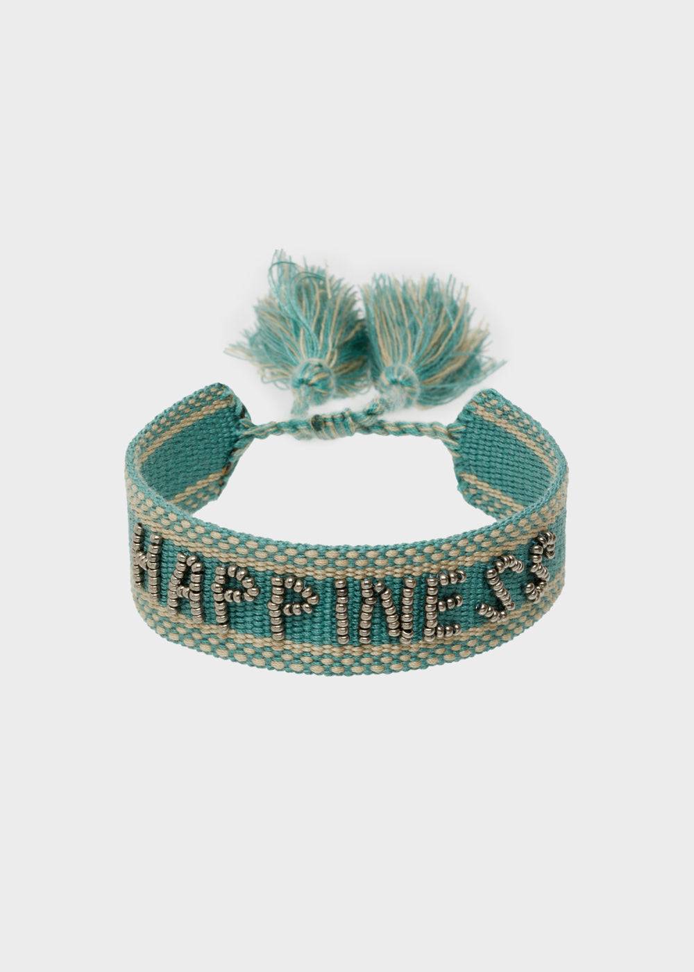 Nalí GIOIA FABRIC BRACELET WITH BEADS BLUE ACQUISTA ORA