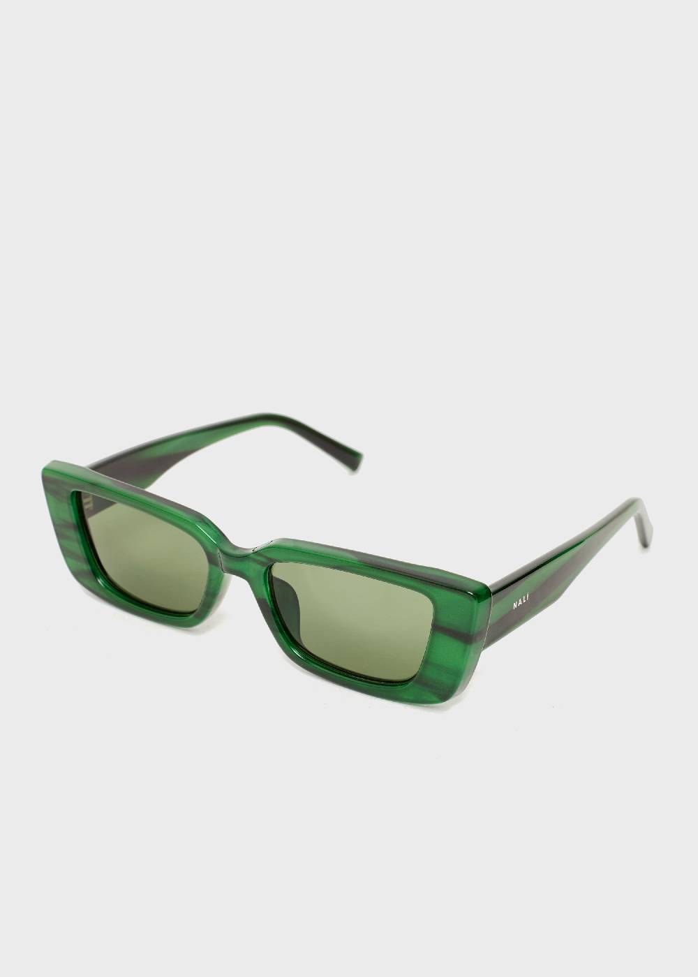 Nalí LENA RECTANGULAR GREEN SUNGLASSES Offerte
