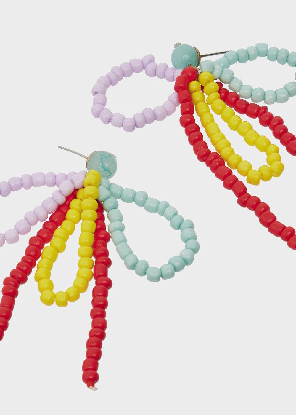 Nalí BETTA BOW EARRINGS W/ MULTICOLOR BEADS Nuova