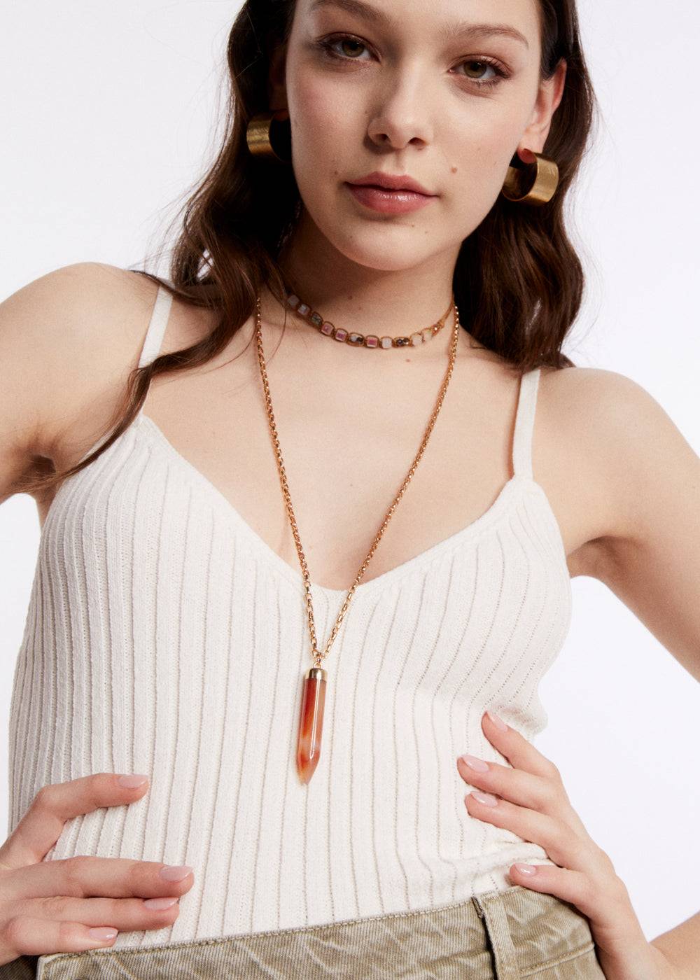 Nalí GOLD NECKLACE + HORN PENDANT Soddisfazione Garantita