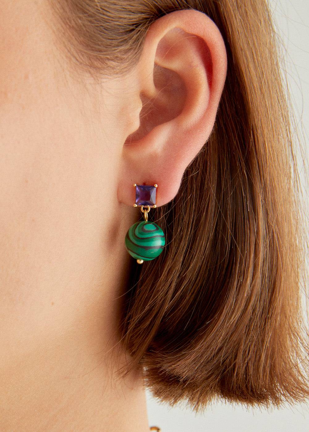 Nalí EARRINGS W/ PEARL + STONE + COLORS Fino Al -60%