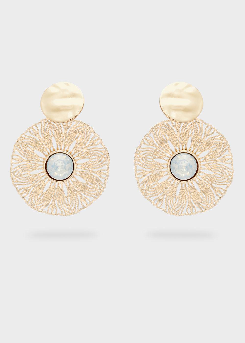 Nalí BLAKE ROUND EARRINGS W/ STONE + COLORS In Vendita