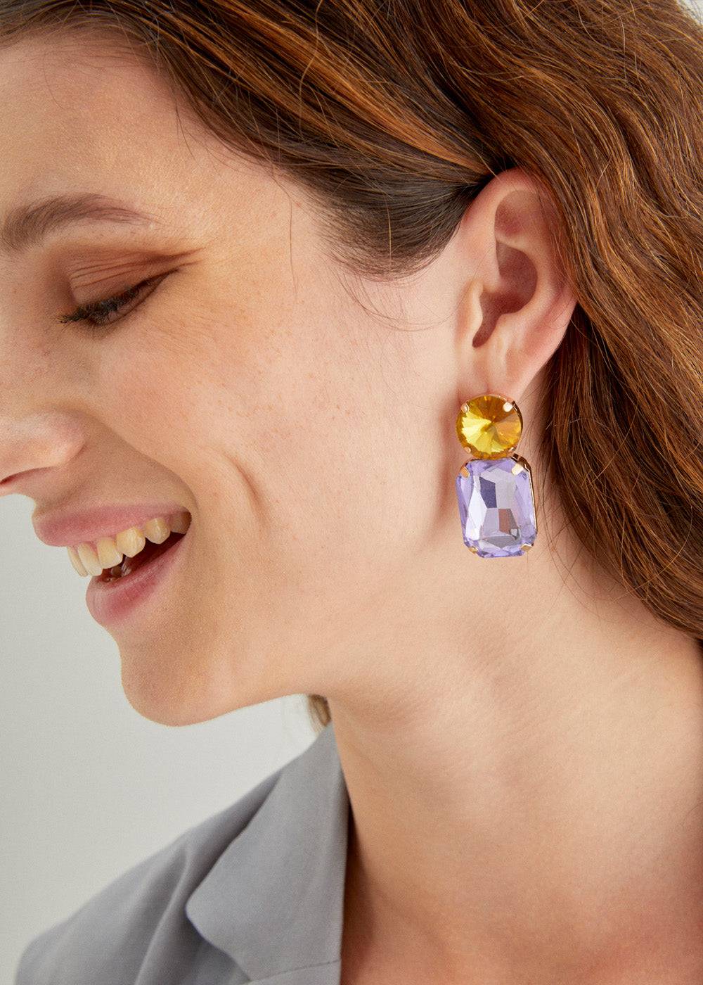 Nalí CINCIN CLIP EARRINGS W/ STONES + COLORS Vendita Economica