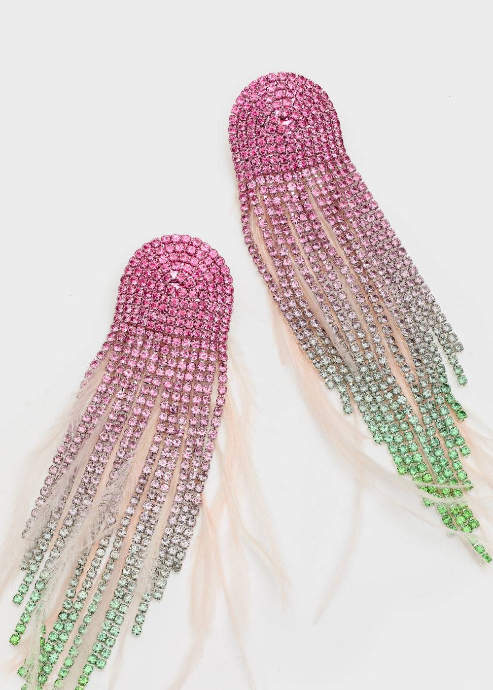 Nalí SPARKLE EARRINGS W/ PLUMES+STONES + COLORS Saldi Di Fabbrica