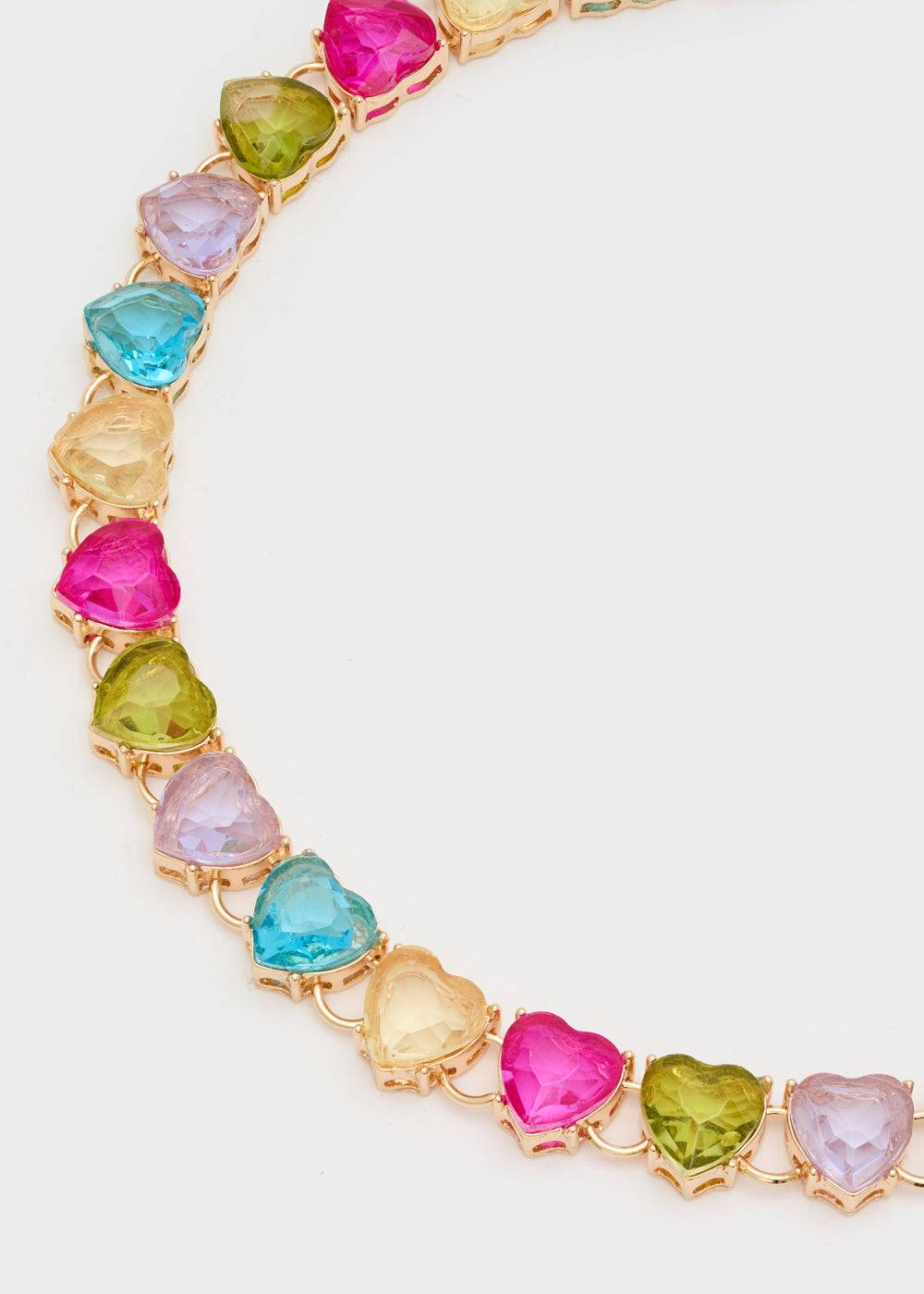 Nalí HEART NECKLACE W/ STONES + COLORS Nuova