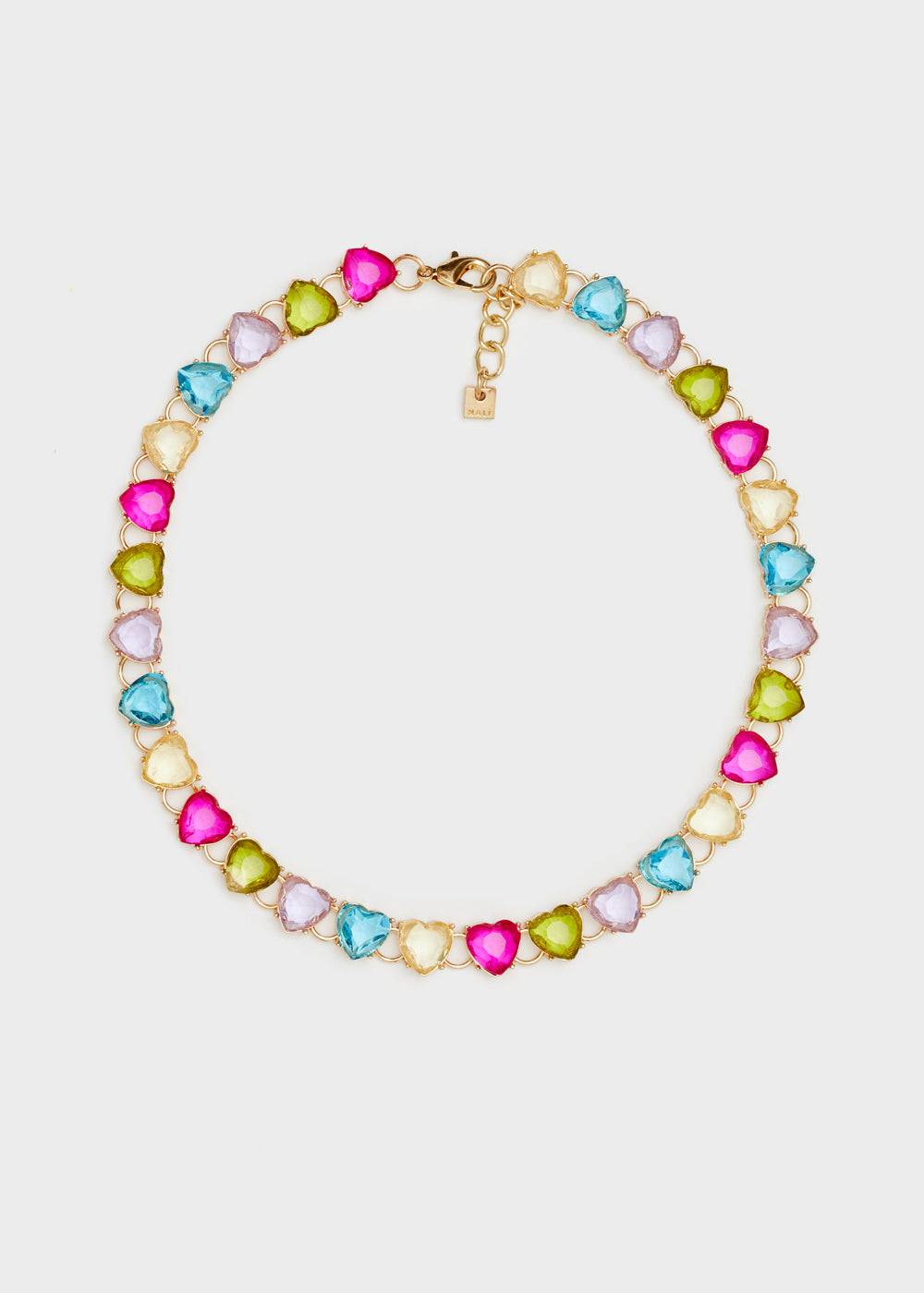 Nalí HEART NECKLACE W/ STONES + COLORS Nuova