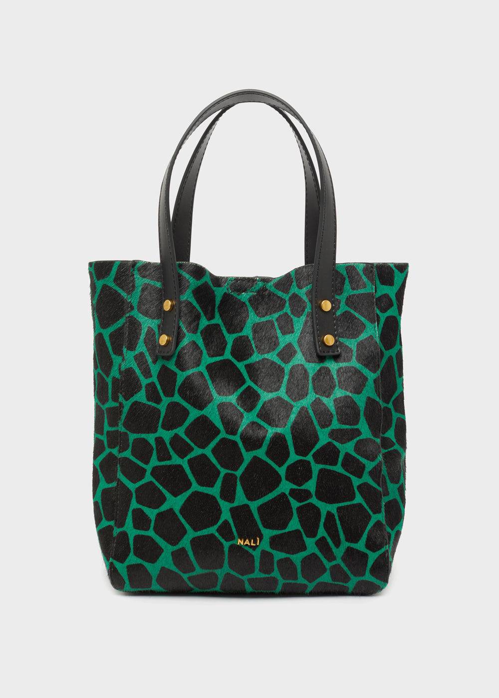 Nalí CHANTAL BAG IN REAL LEATHER GREEN GIRAFFE Vendita