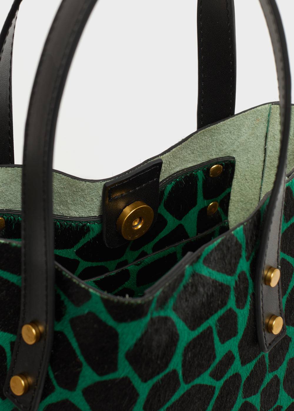 Nalí CHANTAL BAG IN REAL LEATHER GREEN GIRAFFE Vendita