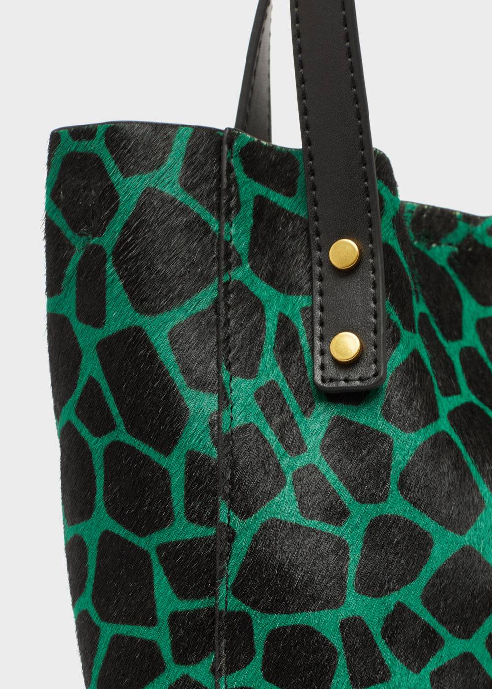 Nalí CHANTAL BAG IN REAL LEATHER GREEN GIRAFFE Vendita