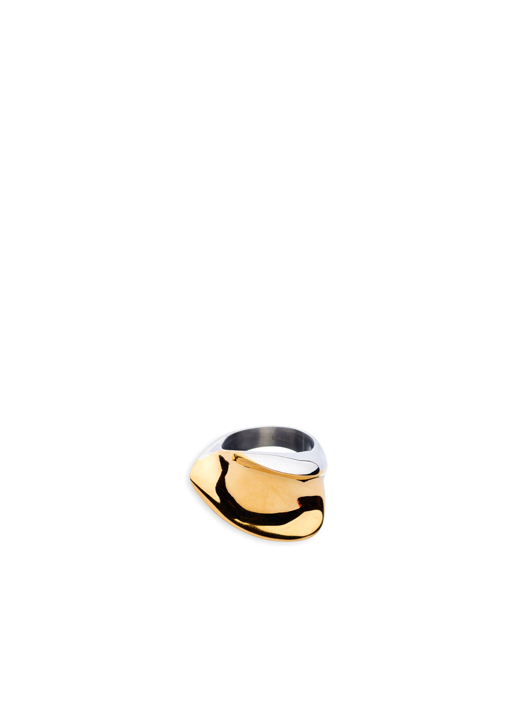 Nalí GOLD & SILVER HOLLOW BAND RING STAIN. STEEL Consegna Veloce