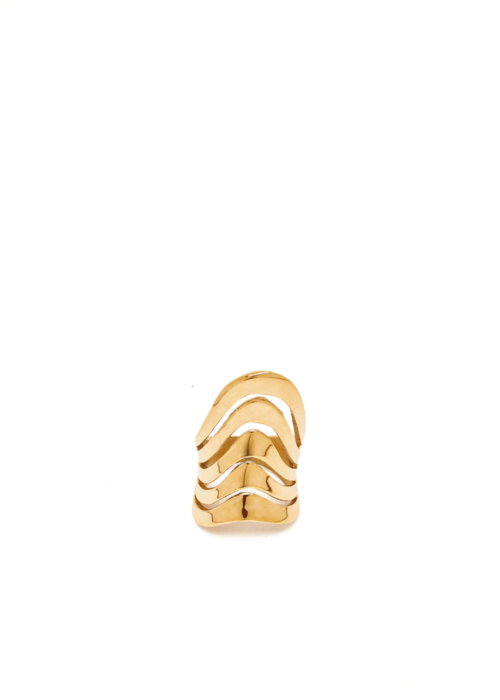 Nalí HIGH BAND RING W/ GOLD STRINGS STAIN. STEEL Promozione Limitata