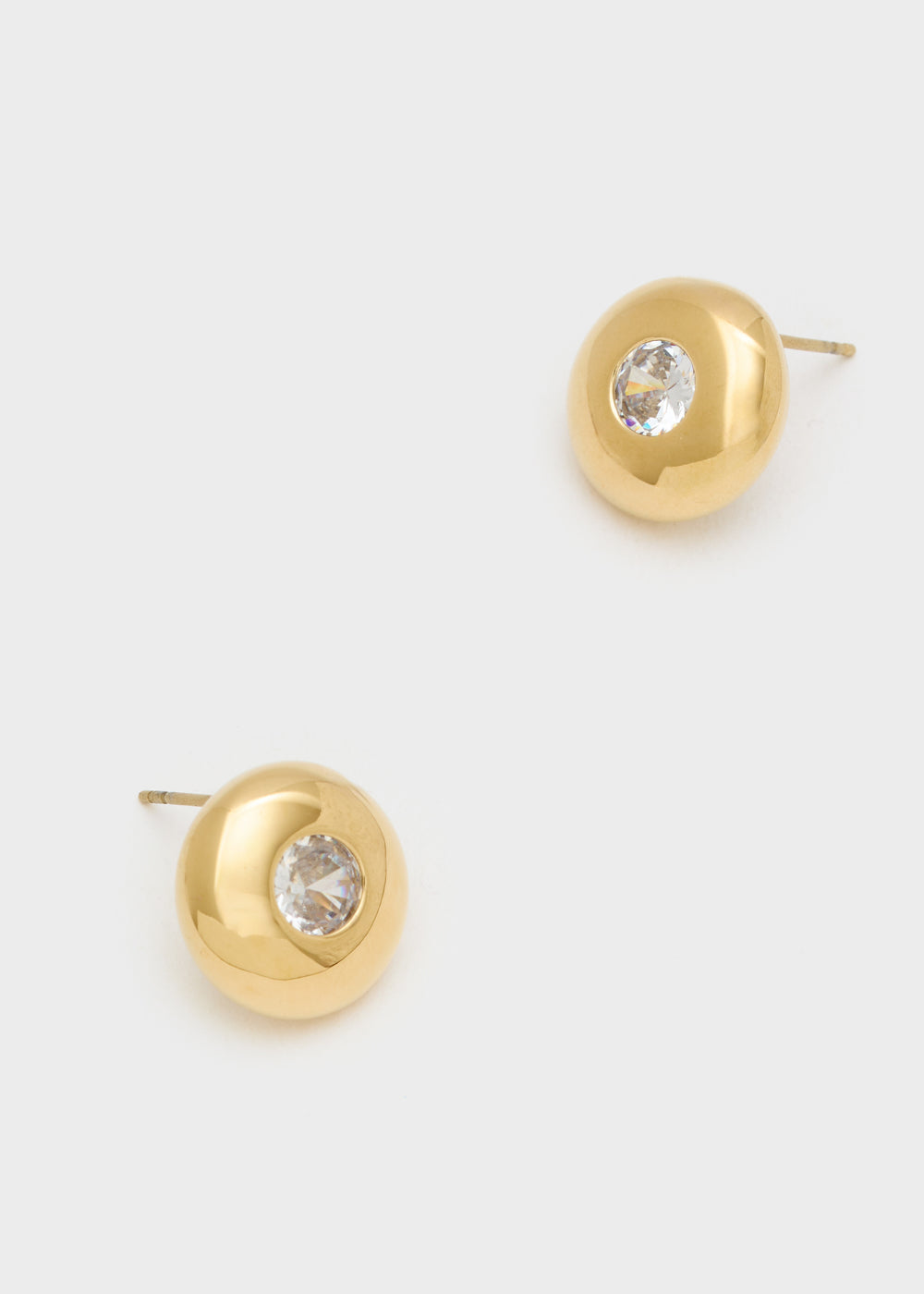 Nalí 14KT GOLD PLA. S.STEEL LOBE EARRINGS W/STONES Affare Del Giorno